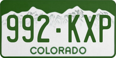 CO license plate 992KXP