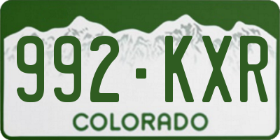 CO license plate 992KXR