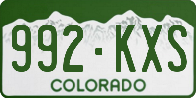 CO license plate 992KXS