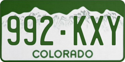 CO license plate 992KXY