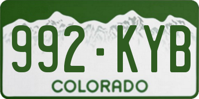 CO license plate 992KYB