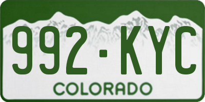 CO license plate 992KYC