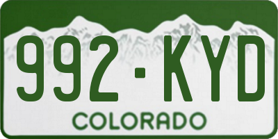 CO license plate 992KYD