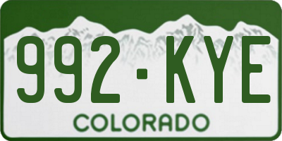 CO license plate 992KYE