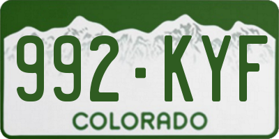 CO license plate 992KYF