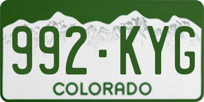 CO license plate 992KYG