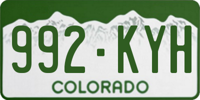 CO license plate 992KYH