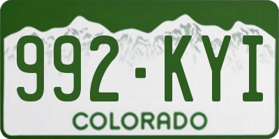 CO license plate 992KYI