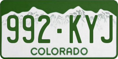 CO license plate 992KYJ