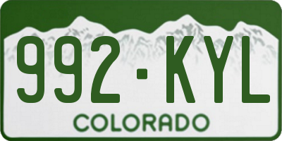 CO license plate 992KYL