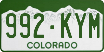 CO license plate 992KYM