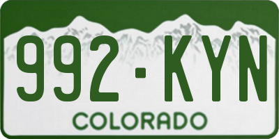 CO license plate 992KYN