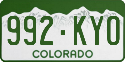 CO license plate 992KYO