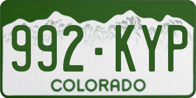 CO license plate 992KYP