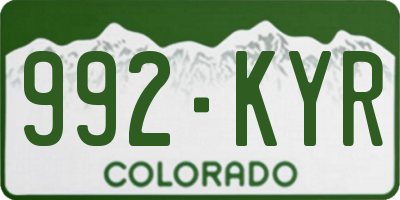 CO license plate 992KYR