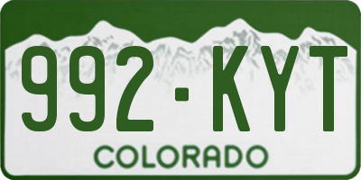 CO license plate 992KYT