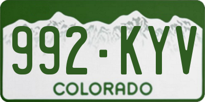 CO license plate 992KYV