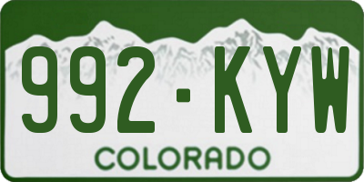 CO license plate 992KYW