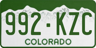 CO license plate 992KZC