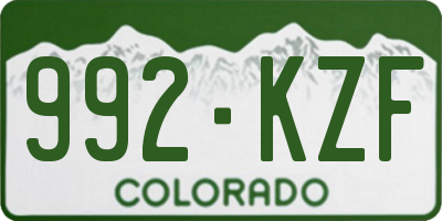 CO license plate 992KZF