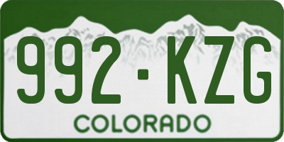 CO license plate 992KZG