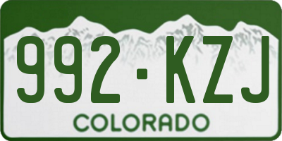 CO license plate 992KZJ