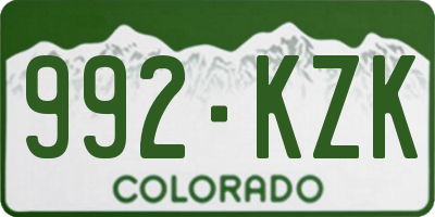 CO license plate 992KZK