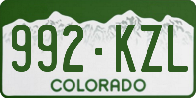 CO license plate 992KZL