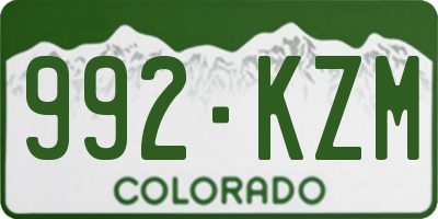 CO license plate 992KZM