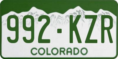 CO license plate 992KZR