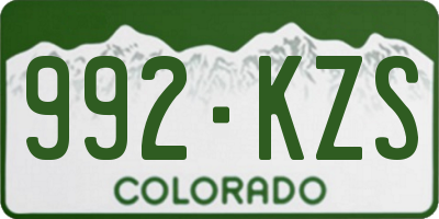 CO license plate 992KZS