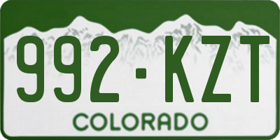 CO license plate 992KZT