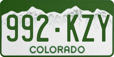 CO license plate 992KZY