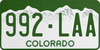 CO license plate 992LAA