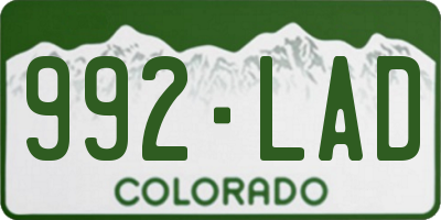 CO license plate 992LAD
