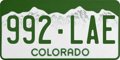 CO license plate 992LAE