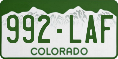 CO license plate 992LAF