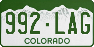 CO license plate 992LAG