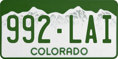 CO license plate 992LAI