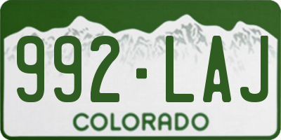CO license plate 992LAJ