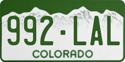 CO license plate 992LAL