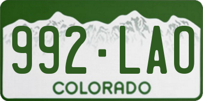 CO license plate 992LAO