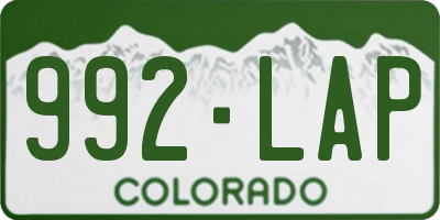 CO license plate 992LAP