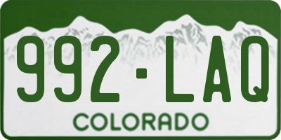 CO license plate 992LAQ