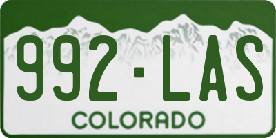 CO license plate 992LAS