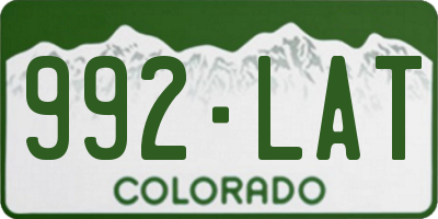 CO license plate 992LAT