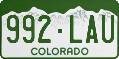 CO license plate 992LAU