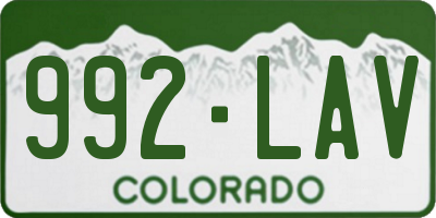 CO license plate 992LAV