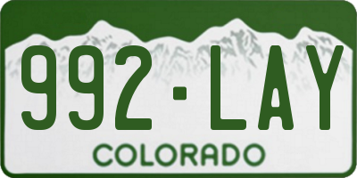 CO license plate 992LAY