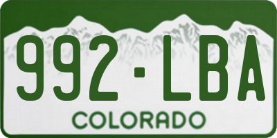 CO license plate 992LBA